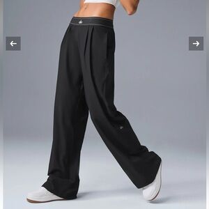 ALO Yoga Charcoal Wide-Leg Pants